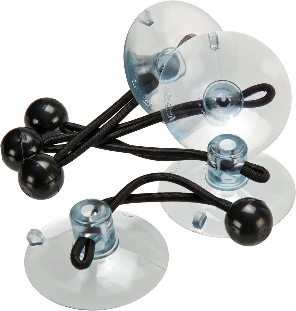 AIRHEAD Suction Cup Tie Downs, 6", Opaque white, 4 pack