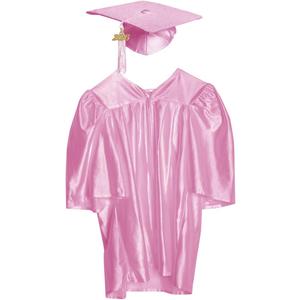 Shiny Child Graduation Cap, Gown, Tassel and 2026 Charm Set, Kindergarten Graduation and Kids Preschool (Pink, S)