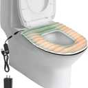 Heated Toilet Seat Cover,USB Powered Toilet Seat Warmer with Charger,5-Speed Adjustable Temperature and Timing Function,Levels Toilet Seat Cover with Soft Plush Fabric,Easy To Clean (Green)