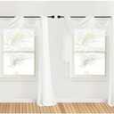 NICETOWN Sheer Textured Scarf Valances for Windows, 216" Extra Long Window Dressings for Anniversary/Wedding Design, 60" Wide, 2 Pieces, Off White