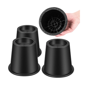 Bed Riser/Furniture Lift Bed/Bed risers/Furniture Lifter/Table risers/Frame Risers Create Under Bed Storage Heavy Duty for Furniture Height Adjustment Round Black (4 Pack, New 4 Inch)