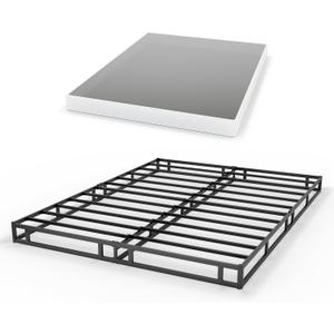 GRUSIGN 5 Inch Box Spring for Full Bed, Quick Assembly Full Size Metal Mattress Foundation with Fabric Cover, Strong Steel Frame, Heavy Duty, Low Profile Bed Frame Base Cama, Full