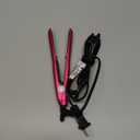 Terviiix Mini Flat Iron Adjustable Temperature, Travel-Size Mini Hair Straightener, Small Flat Irons for Short Hair/Curls Bangs, Ceramic Portable Tiny Hair Curler, Dual Voltage, Auto-Off, Pink, 1/2''