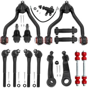 15pc Front End Suspension Kit with Polyurethane for 1995-1999 Chevy GMC K1500 K2500 Tahoe Yukon Cadillac Escalade - 4WD Stamped Steel Lower Control Arms Models