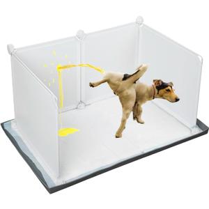 Dog Litter Box with High Walls,Indoor Dog Potty for Small to Medium Dogs Like Corgie French Bulldog,etc.No Spill Silicone Pee Pad Holder Tray for Dogs Work with Most Training Pads and Easy to Clean.