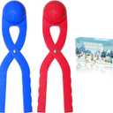 JEEFUD Snowball Maker for Kids Large Size Snow Ball Maker Mold Snow Toys for Toddlers Winter Outdoor Indoor Snowball Fight Set  Toys for 412 Year Old Boys Girls (Set of 2,Red&Blue)