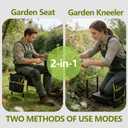Garden Kneeler and Seat, Heavy Duty Garden Stool with 11" Wide Detachable Kneeling Pad, Foldable Garden Bench Chair with Gardening Tool Pouch and Bag, Gardening Gifts for Women, Seniors, 1sidebag,1handbag