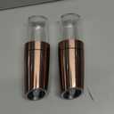 Rongyuxuan Electri Gravity Salt and Pepper Grinder Set, Ceramic Rotor, Stainless Steel,Blue LED Light,Battery Powered, Adjustable Coarseness, Support One Hand Use, Ideal partner for kitchens, Copper