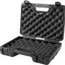 PAK Gun 13-inch Hard Gun Case for Pistols Weather-Resistant HDPE Shell Lockable Tabs Protective Foam 13.5 x 10 x 3.5 in Made in USA