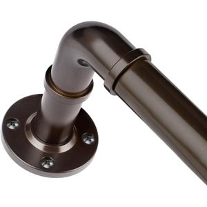 Curtain Rod 32 to 43 Inch, HOTOZON 1 Inch Heavy Duty Industrial Curtain Rods for Windows 28 to 48 Inch, Blackout Wrap Around Splicing Curtain Rods for Windows, Antique Bronze (28-48")