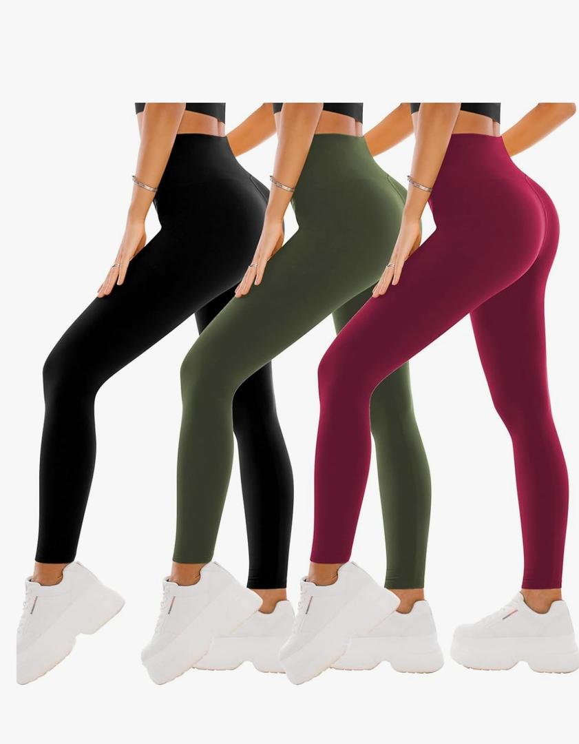 3 Pack Leggings for Women - High Waisted Buttery Soft Yoga Pants for Workout Athletic Sports SM 3 Pack Leggings for Women - High Waisted Buttery Soft Yoga Pants for Workout Athletic Sports SM