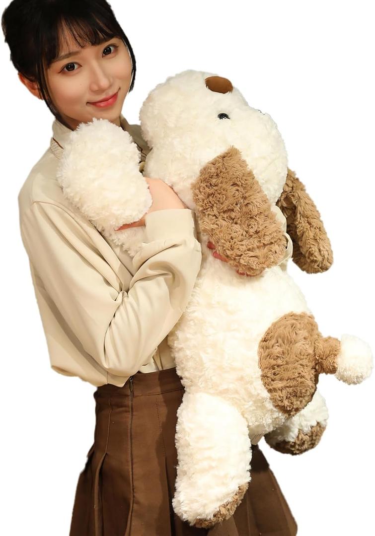 Dog Weighted Stuffed Animal, 5.7 lbs 25.5 inch Weighted Dog Plush Toy Large Dog Stuffed Animals Weighted Puppy Plush Animals Pillow Toy Gifts for Adults & Kids, Brown