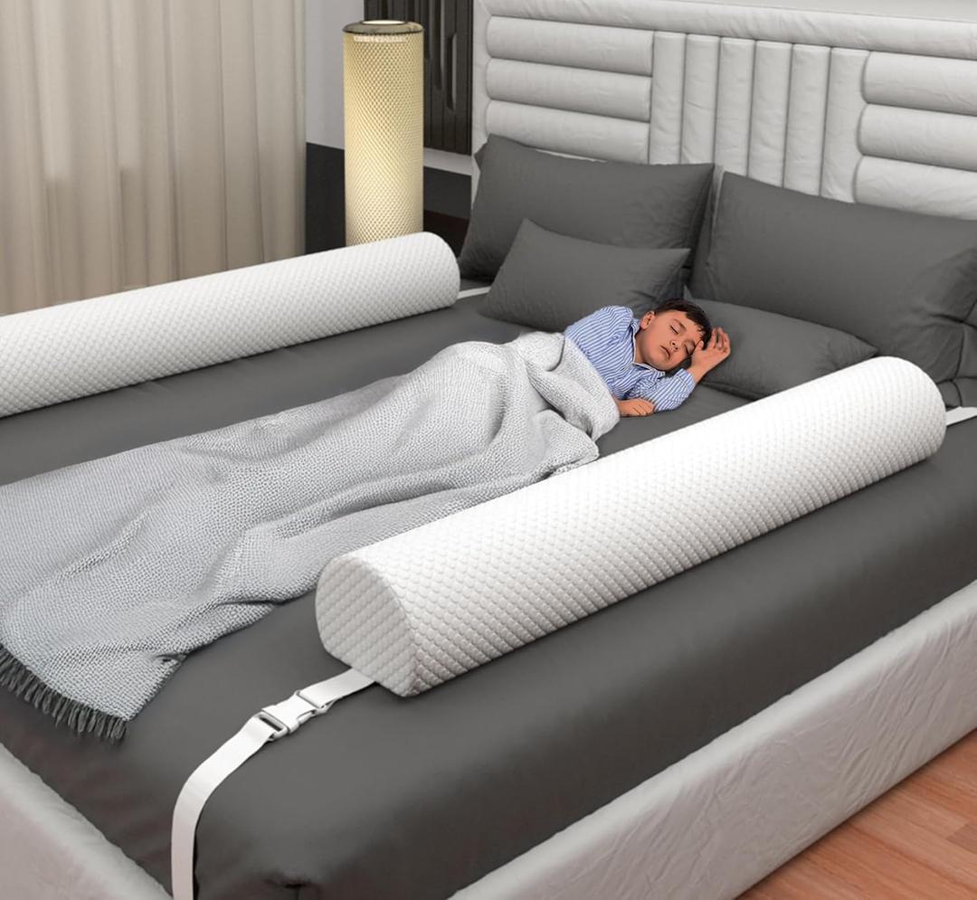 [2-Pack] Premium Bed Bumpers for Toddlers with Adjustable Straps, Bed Rail For Toddlers, Toddler Bed Rail for Full Size, Twin, Queen & King Bed Size, Toddler Bed Rails