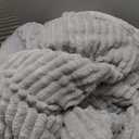 Bedsure ComfyFleece Waterproof Dog Blankets for Large Dogs - Soft Pet Cat Blanket Corduroy Fleece for Couch Bed Protector Washable, Cozy Calming Reversible Furniture Protection,50"x60", Warm Grey (XL(50x60")-1pc)