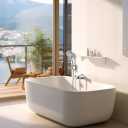 Slip-On Tub Spout with Diverter, High Pressure 8 Settings Hand Held Shower with Hose, All Metal Bathtub Faucet with Sprayer and Hardware, Chrome