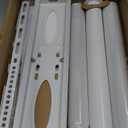 Rfiver Swivel Floor TV Stand with Mount for 28-60 inch TVs up to 88 lbs, Height Adjustable Tall TV Stand with Wood Base, Saving Space Design for Bedroom, Living Room and Corner, White