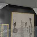 14x26 Black Shadow Box Diploma Frame with Graduation Cap & Tassel Holder for 8.5x11 Diploma and 4x6 Photo with MDF Wood and Plexiglass, Black Over Gold Mat for Wall, Graduation Keepsakes