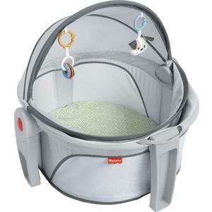 Fisher-Price Portable Bassinet On-The-Go Baby Dome, Travel Play Space with Developmental Newborn Toys & Canopy, Puppy Perfection