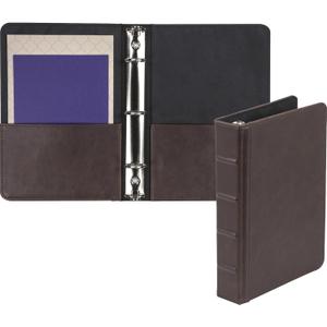 Samsill Vintage Leather Mini 3 Ring Binder 1 Inch Round Ring (Holds 200 Sheets), 5.5 x 8.5 Inch Documents, Professional Organizer, Planner, Notebook, Brown