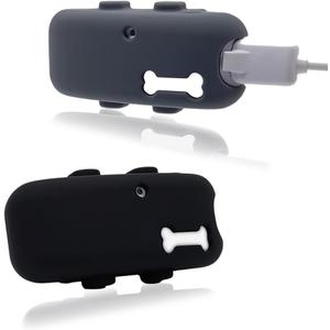 2 Pack Silicone Holder Compatible for Tractive GPS Pet Tracker,Rubber Accessories Cover for Necklace,Secure Sturdy tag case for Dog cat Collar (black)