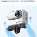 Fotoleey Magnetic Quick Release Mount for Insta360 Go 3S, Go3 with Screen Protector and Lens Protector