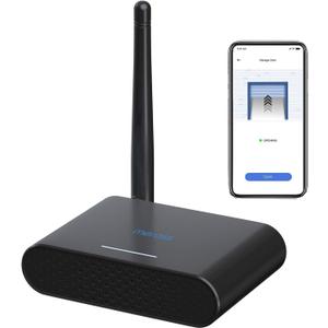 meross Smart Garage Door Opener Remote with External Antenna, Compatible with Amazon Alexa, SmartThings, Control Up to 3 Single Doors(Non HomeKit Versions with 2 Door Sensors)