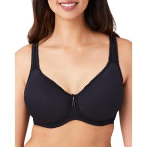 Wacoal Women's Basic Beauty Lightly Padded Underwire Full Coverage T-Shirt Bra, 853192 (34D, Black)