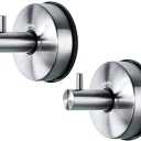 YOHOM Stainless Steel Vacuum Suction Cup Bathroom Shower Holders  Removable Towel Rack, Bathrobe and Loofah Hooks with Brushed Finish