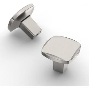 Amerdeco 10 Pack Brushed Satin Nickel Cabinet Knobs, 5/128MM, Silver, Zinc, Bronze (50%, 50%), Arch & Bow, Easy to Install, Kitchen Cabinet Handles, Drawer Knobs, ZH0032