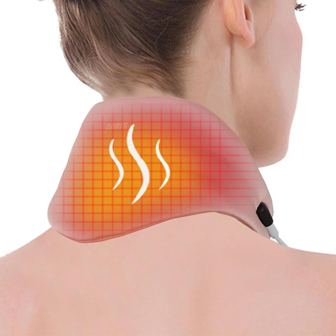 Neck Heating Pad, ARRIS Small Portable Heated Neck Wrap with Adjustable Time and Temperature Control, USB Powered Neck Pain Relief, Stiffness Relief or Postoperative Recovery Pink