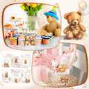 Vercraft 6 Pcs Bear Baby Shower Table Decorations Take One Sign Thank You Acrylic Sign Centerpieces with Stand 5 x 7" Floral Birthday Party Decorations