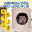 Tess & Liza Felt Cat Cave  Cozy Hideaway for Cats & Kittens | Eco-Friendly Felt Cat House | Durable & Spacious Cat Bed for Large Cats | Stylish Indoor Pet Furniture by Snarky Pets Blue (Medium)