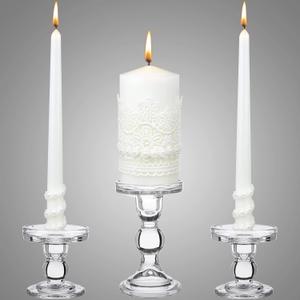 Irenare Unity Candles with Holder for Wedding Ceremony Wedding Decortions Accessories Glass Candle Holder Pillar Candle for Formal Events Church(Classic Style)