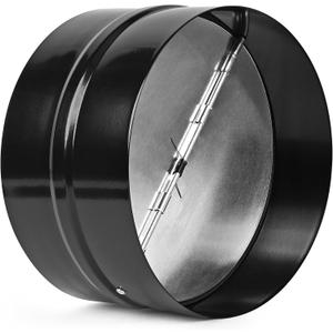 6 Inch Draft Blocker Backdraft Damper Duct Draft Stopper One-Way Airflow Ducting Insert Backflow Preventer Inline Fan Vent Deflector - Black