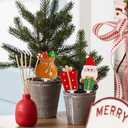 3 x Lulu Home 24 Pcs Christmas Decorative Crafts Kit, Resin Miniature Snowman Tree Snowflakes Gift Box Santa Figurines & House Ornaments for Snow Globes DIY Xmas Accessories