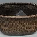 CXWXC Rear Bike Basket - Handmade Rattan Bicycle Rear Basket with Waterproof Cover - Large Capacity Bike Basket for Beach Cruiser