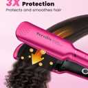 Terviiix Flat Iron Hair Straightener, 1-3/4 Inch Wide Plate, Ceramic & Tourmaline for Smooth, Salon-Grade One-Swipe Results | Gently Straightens Thick, Curly, Black & Natural Hair, Professional Heat