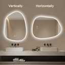 Niccy Irregular LED Bathroom Mirrors, Backlit Vanity Mirror, 24"x32"