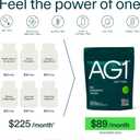 AG1 Next Gen Greens Powder with Daily Nutrition Formula, Citrus Flavor Advanced Nutrient-Rich Blend, Greens Mix Supplement with Spirulina, Chlorella, Vitamins and Minerals, Superfood and Probiotic, Set name: Single Pouch, 30 Servings