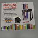 Adjustable Locker Shelf - Strong ABS Plastic - Width Adjusts from 8"-12.5" & Height Adjusts from 9 3/4"-14" - Patented Design - Beware of Cheap IMITATIONS - (Black)