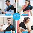Shoulder Ice Pack Rotator Cuff Cold Therapy Flexible Reusable Gel Ice Cold Pack Compression Wrap for Injuries Pain Relief & Tendonitis, Recovery After Shoulder Surgery, Swelling(Black)