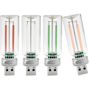 4 PCS USB Car Night Light,Touch Dimmable Mini LED Lights,Portable Retro Glass Bottle Decorative Lights for Car Interior, Bedroom,Hallway & Party Decor (Red&Blue&Green&Purple)