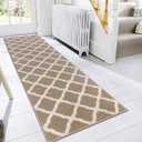 SHACOS Washable Kitchen Runner Rugs 2x8 ft, Dirt Trapper Entrance Hallway Rug Runner, Non Slip Stain Resistant Entryway Indoor Carpet Runners Floor Mats, Beige