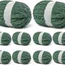 10 Pack Smoky Green Jumbo Thick Yarn, Chenille Yarn for Crocheting, Chunky Yarn for Hand Knitting, Soft Plush Yarns, 240yds/70.5oz Super Bulky Blanket Crochet Yarns