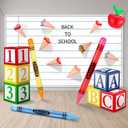 Landhoow 17 Pcs Giant Back to School Decor Notebook Classroom Backdrop