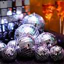 Funtery 100 Pcs Mirror Disco Balls Bulk Assorted Silver Hanging Disco Ball Decor for Home Wedding Birthday Dance Music 70 S Theme Party Christmas Tree Ornaments(0.8'',1.6'',2.4'',3.2'',4'',8'')