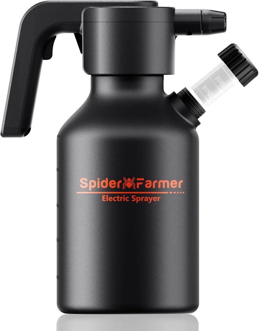 Spider Farmer Electric Spray Bottle 2L/0.5 Gallon, Portable Automatic Sprayer with Adjustable Nozzle and Measuring Cup, Type-C Rechargeable Plant Mister for Indoor & Outdoor Gardening and Cleaning