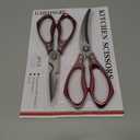 Heavy duty kitchen scissors 2-pack,High Stainless Steel sharp blade,Dishwasher safe meat scissors Cooking shear for Chicken Fish Meat Color RED