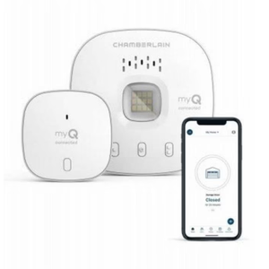 CHAMBERLAIN Smart Garage Control - Wireless Garage Hub and Sensor with Wifi & Bluetooth - Smartphone Controlled, myQ-G0401-ES, White