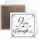 I Am Enough - Inspirational Positive Quote Desk Wooden Box Sign, Rustic Wood Block Plaque, Tabletop Decorations, Bedroom Living Room Kids Playroom Office Dcor